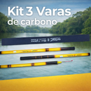 Kit 3 Varas Telescópicas 3,60m de Carbono