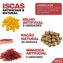Super Kit 3 Varas + 3 Molinetes com Caixa Completa de Brinde