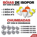 Super Kit 3 Varas + 3 Molinetes com Caixa Completa de Brinde